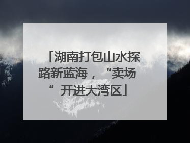 湖南打包山水探路新蓝海，“卖场”开进大湾区