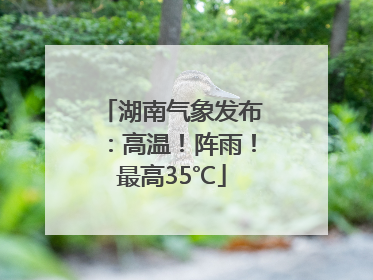 湖南气象发布：高温！阵雨！最高35℃