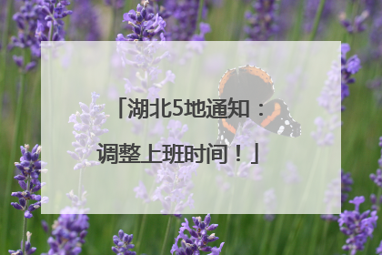 湖北5地通知：调整上班时间！
