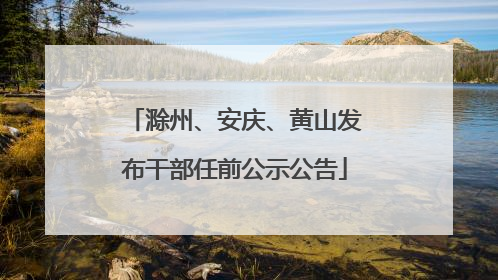 滁州、安庆、黄山发布干部任前公示公告