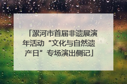 漯河市首届非遗展演年活动“文化与自然遗产日”专场演出侧记