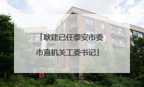 耿建已任泰安市委市直机关工委书记