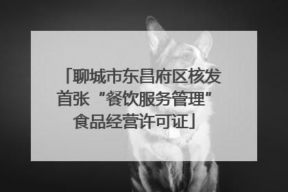 聊城市东昌府区核发首张“餐饮服务管理”食品经营许可证