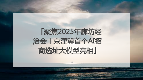 聚焦2025年廊坊经洽会丨京津冀首个AI招商选址大模型亮相
