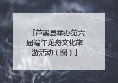 芦溪县举办第六届端午龙舟文化旅游活动（图）