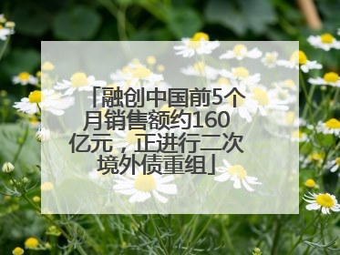 融创中国前5个月销售额约160亿元，正进行二次境外债重组