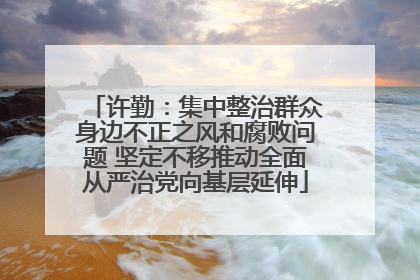 许勤：集中整治群众身边不正之风和腐败问题 坚定不移推动全面从严治党向基层延伸