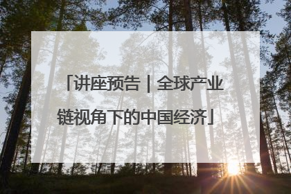 讲座预告｜全球产业链视角下的中国经济