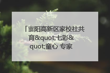 襄阳高新区家校社共育"七彩"童心 专家团支招智慧育儿