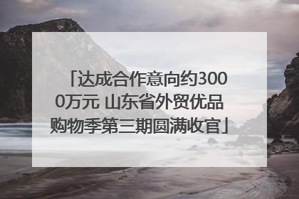 达成合作意向约3000万元 山东省外贸优品购物季第三期圆满收官