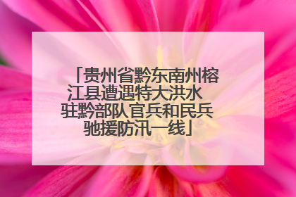 贵州省黔东南州榕江县遭遇特大洪水 驻黔部队官兵和民兵驰援防汛一线