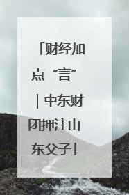 财经加点“言”｜中东财团押注山东父子