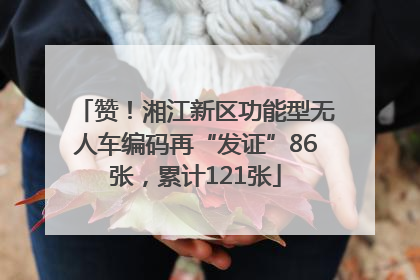 赞！湘江新区功能型无人车编码再“发证”86张，累计121张