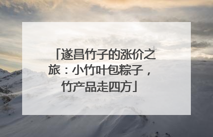 遂昌竹子的涨价之旅：小竹叶包粽子，竹产品走四方