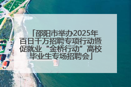 邵阳市举办2025年百日千万招聘专项行动暨促就业“金桥行动”高校毕业生专场招聘会