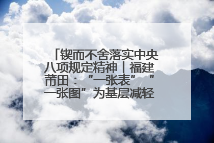 锲而不舍落实中央八项规定精神丨福建莆田：“一张表”“一张图”为基层减轻“数字负担”