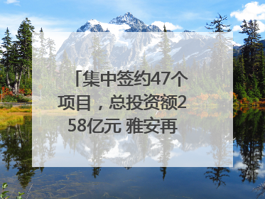 集中签约47个项目，总投资额258亿元 雅安再添发展“新引擎”｜数读西投