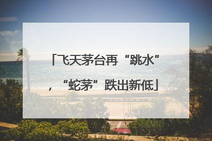 飞天茅台再“跳水”，“蛇茅”跌出新低