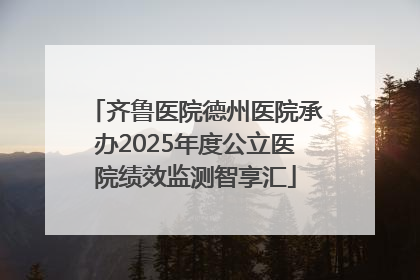 齐鲁医院德州医院承办2025年度公立医院绩效监测智享汇