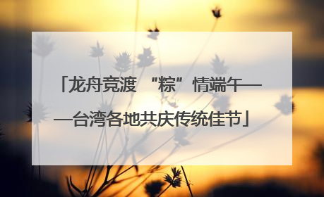 龙舟竞渡 “粽”情端午——台湾各地共庆传统佳节