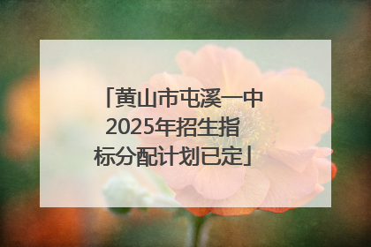 黄山市屯溪一中2025年招生指标分配计划已定