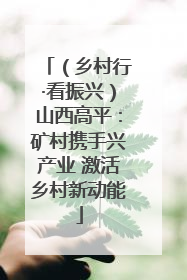 （乡村行·看振兴）山西高平：矿村携手兴产业 激活乡村新动能