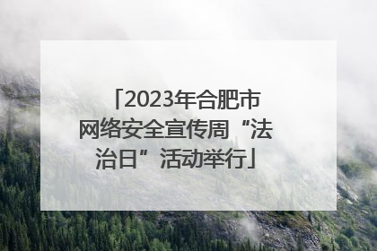 2023年合肥市网络安全宣传周“法治日”活动举行