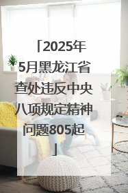 2025年5月黑龙江省查处违反中央八项规定精神问题805起