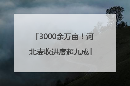 3000余万亩！河北麦收进度超九成