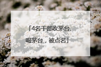 4名干部收茅台、喝茅台，被点名