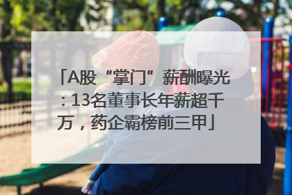 A股“掌门”薪酬曝光：13名董事长年薪超千万，药企霸榜前三甲