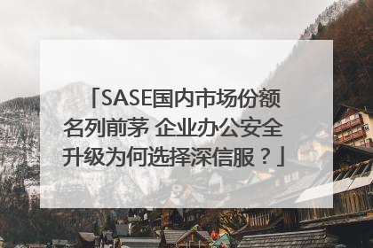 SASE国内市场份额名列前茅 企业办公安全升级为何选择深信服？